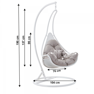 Závesné hojdacie kreslo, biela/sivohnedá, TALISE #1 small